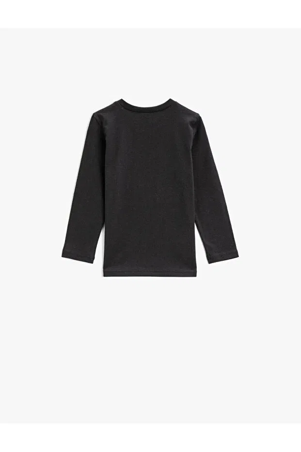 Детская футболка с принтом Basics Koton, Anthracite/045 — фото 3
