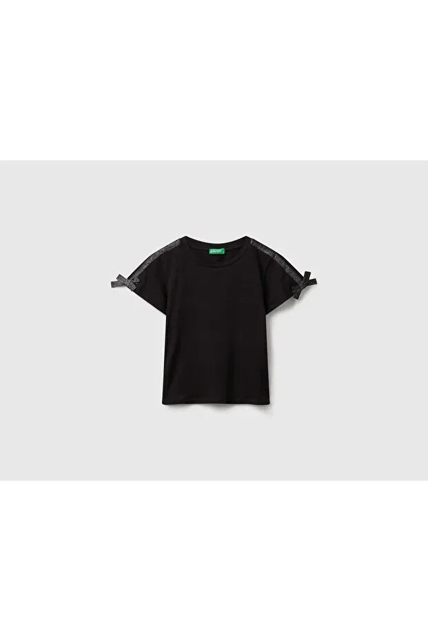 Детская футболка для девочек с принтом Benetton, Black