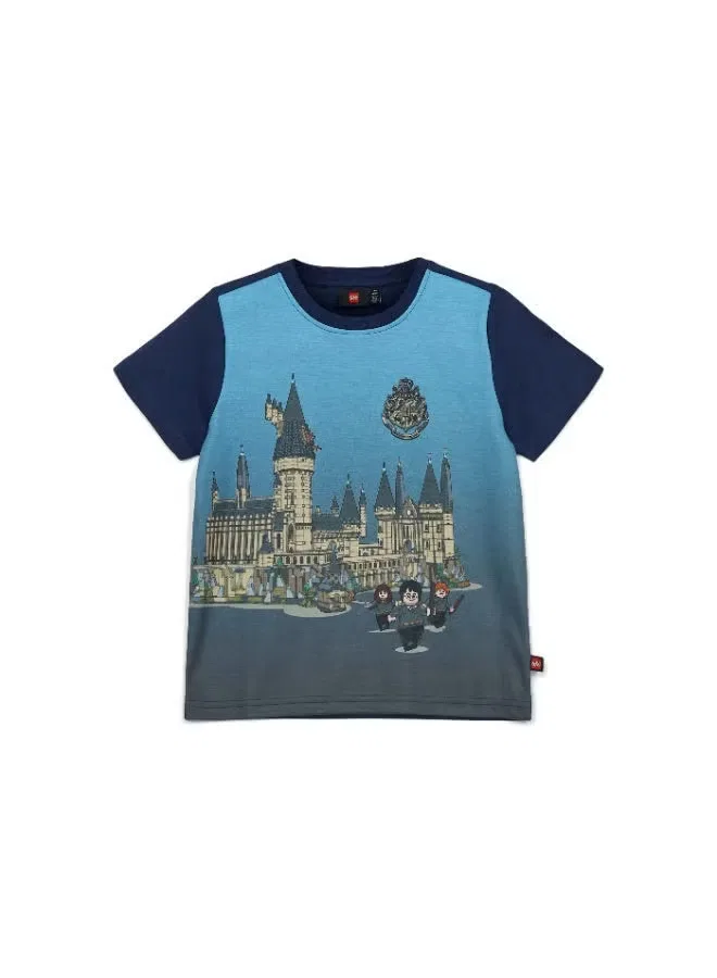 Футболка с принтом Harry Potter Lego, темно-синяя — фото 3