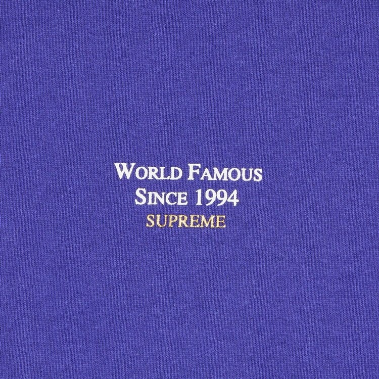 Толстовка Supreme World Famous Micro Hooded Sweatshirt 'Purple', фиолетовый — фото 3