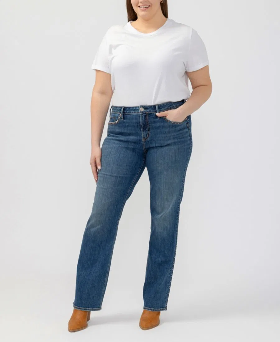 Джинсы-клеш с завышенной талией Suki Mid-Rise Curvy Bootcut Silver Jeans Co., Serephina — фото 2