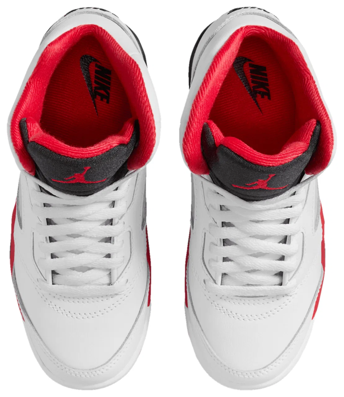 Кроссовки для мальчиков Retro 5 OG Jordan, цвет White/Fire Red/Black — фото 4