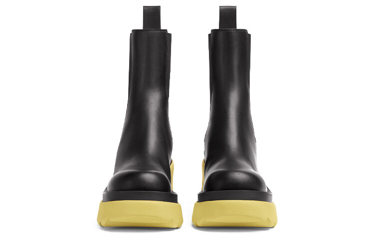 Ботильоны Bottega Veneta Flash Platform Ankle Boot, черный / желтый — фото 4