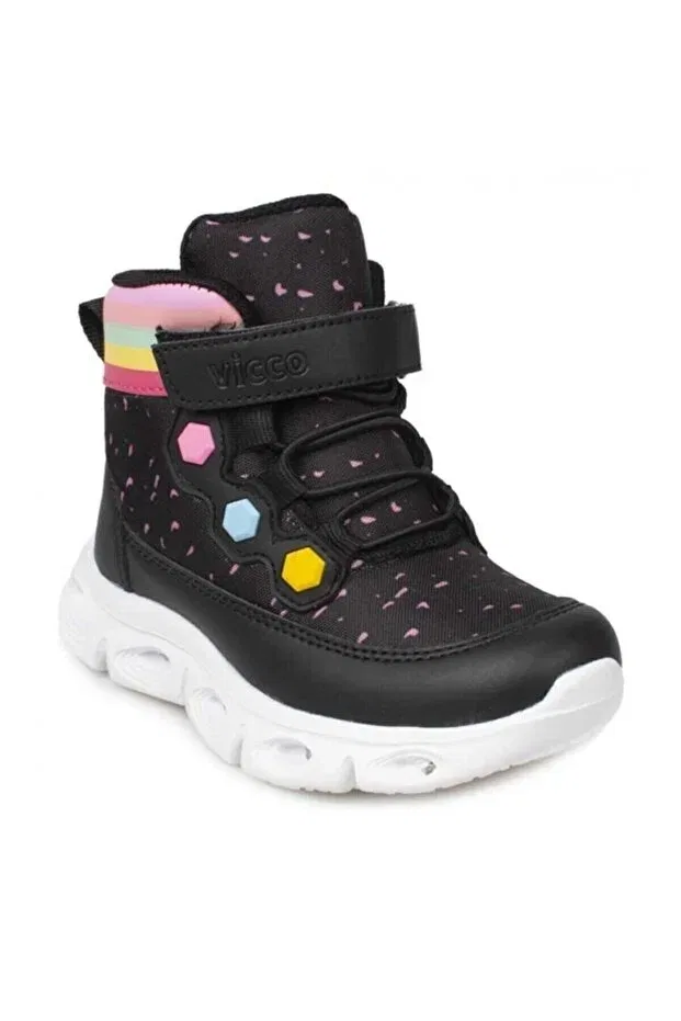 Детские ботинки для девочек на плоской подошве Mizu lighted pylon boots Vicco, Black