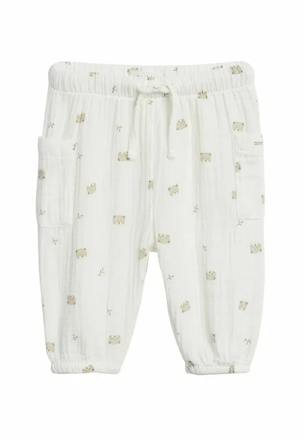 Брюки с принтом животных With bear print Newbie off-white, белый
