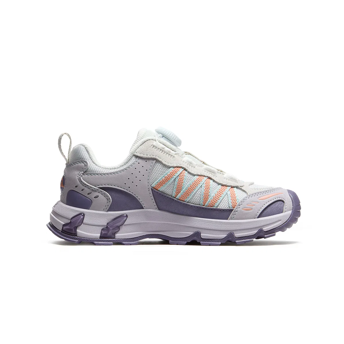 Детские кроссовки с шнуровкой FILA KIDS, Heather Grey/Marble Purple — фото 3