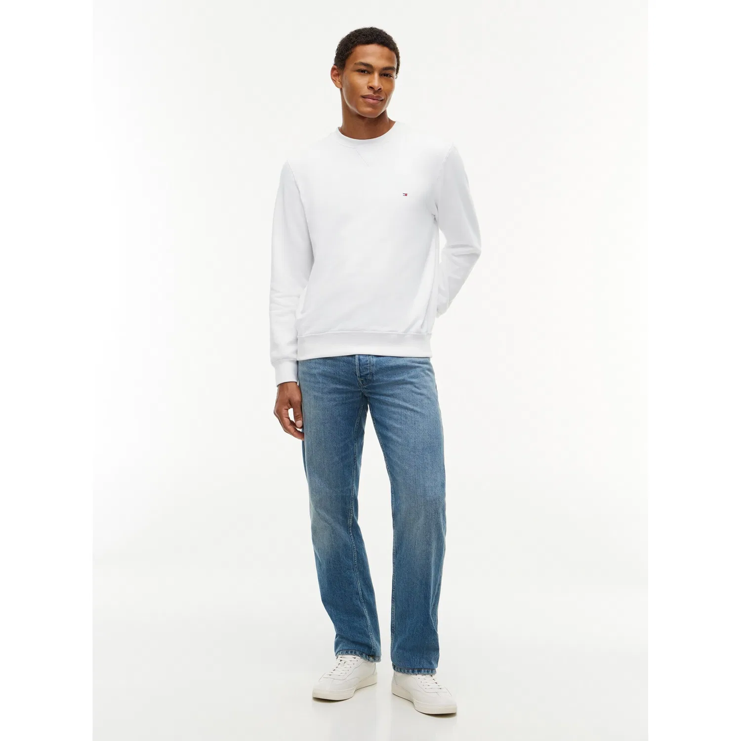 Мужской свитшот с круглым вырезом Essential Fleece Tommy Hilfiger, White — фото 4