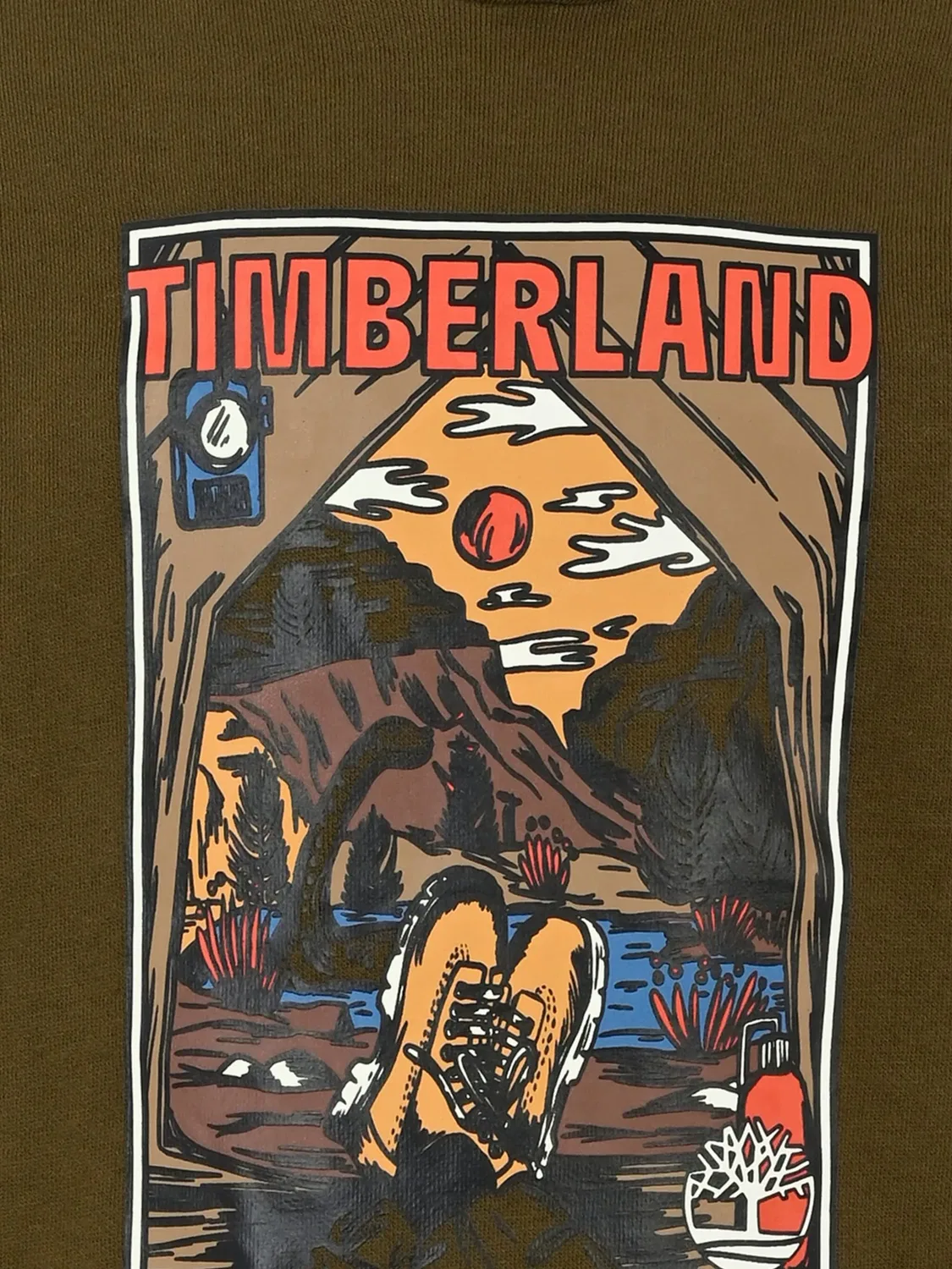 Худи с графическим принтом Timberland, зеленый — фото 2