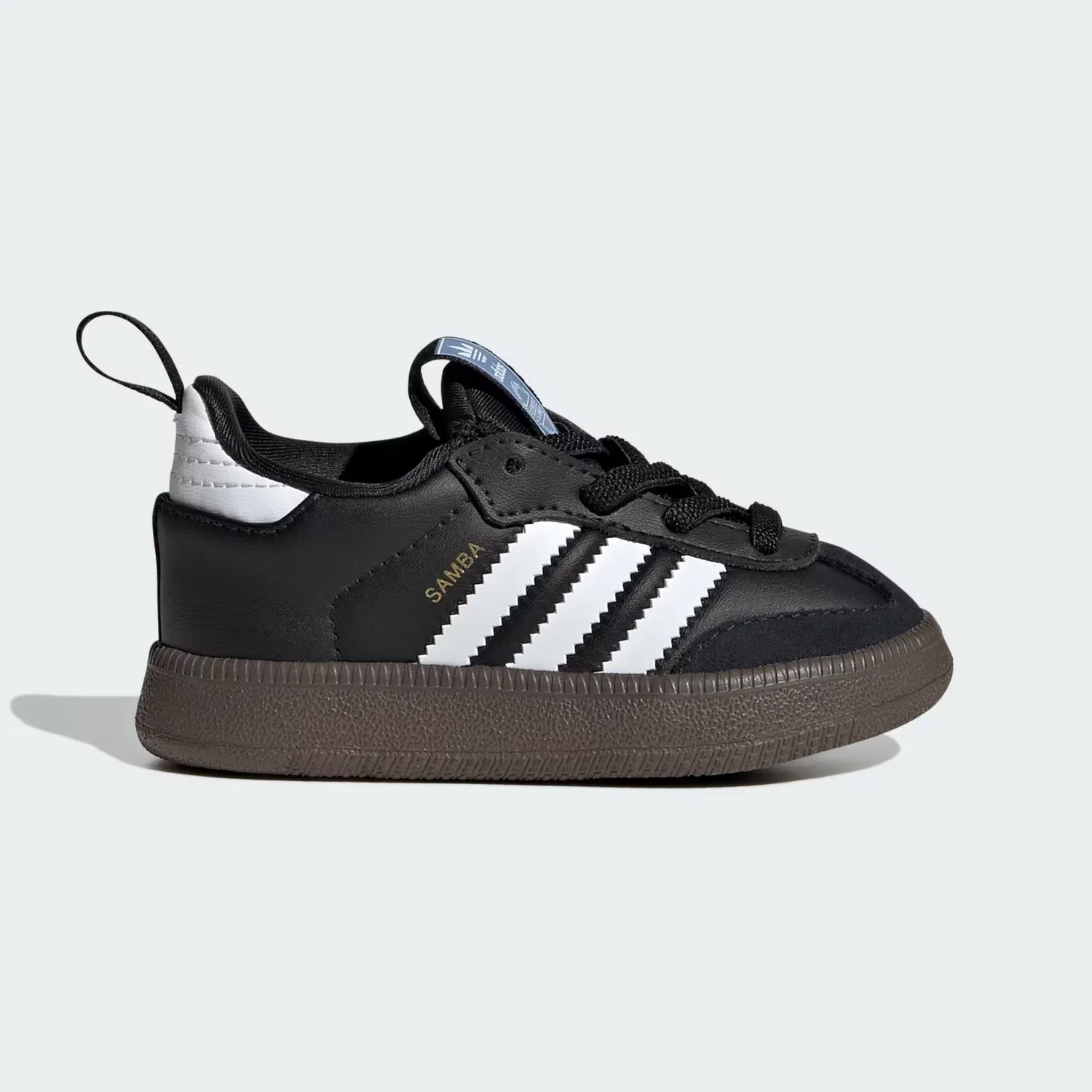 Детские кроссовки на эластичных шнурках Samba Quickon Adidas Originals, черный/белый/золотистый