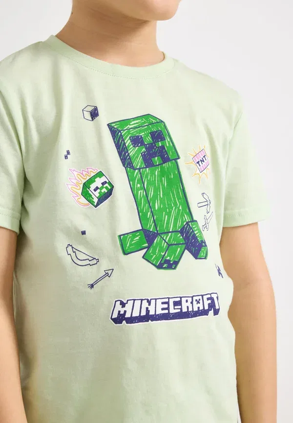Пижамный комплект minecraft ss - пижама Lindex, светло-зеленый — фото 3