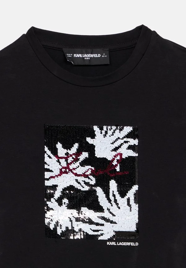 Футболка с принтом Karl Lagerfeld Kids, Black — фото 3