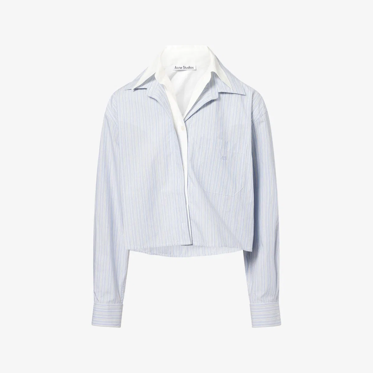 Полосатая хлопковая рубашка Soubla Acne Studios, белый/синий