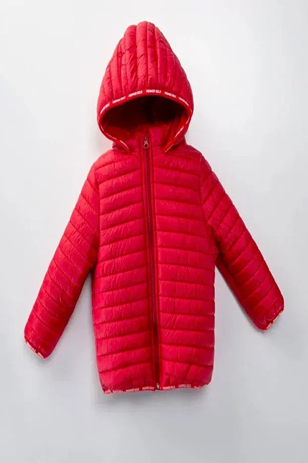 Детское пальто для девочек утепленное Dekubaby, Red