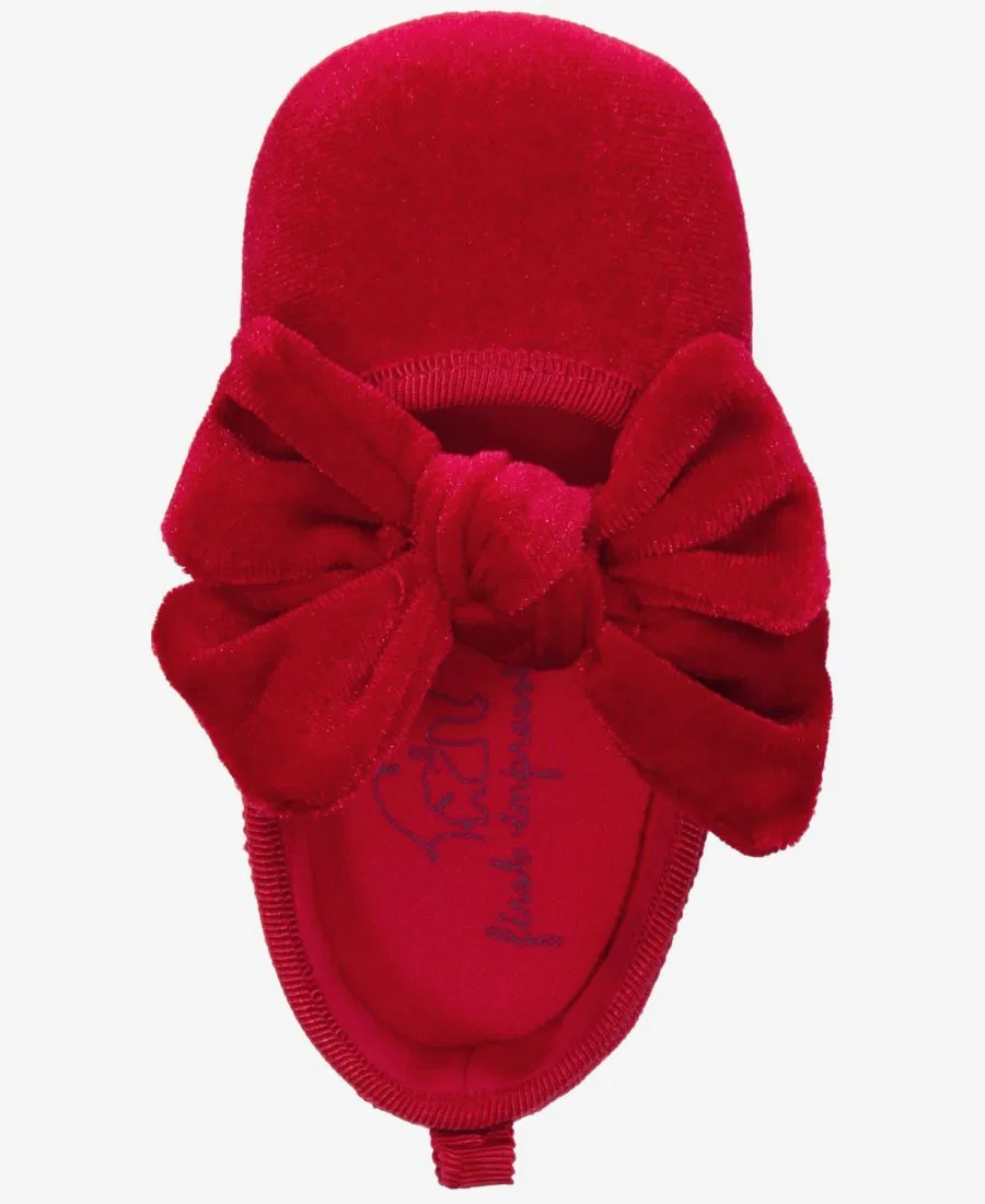 Балетки из вельвета с бантом First Impressions, Ruby Red — фото 4