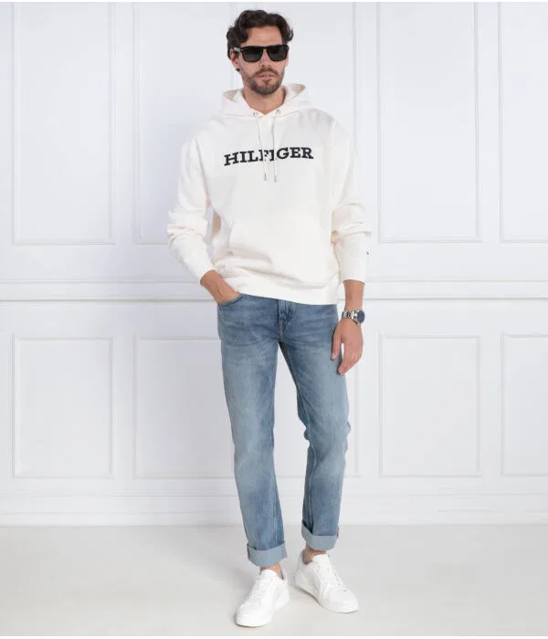 Мужское худи с вышивкой Monotype Embro Hoodie Tommy Hilfiger, белый — фото 2