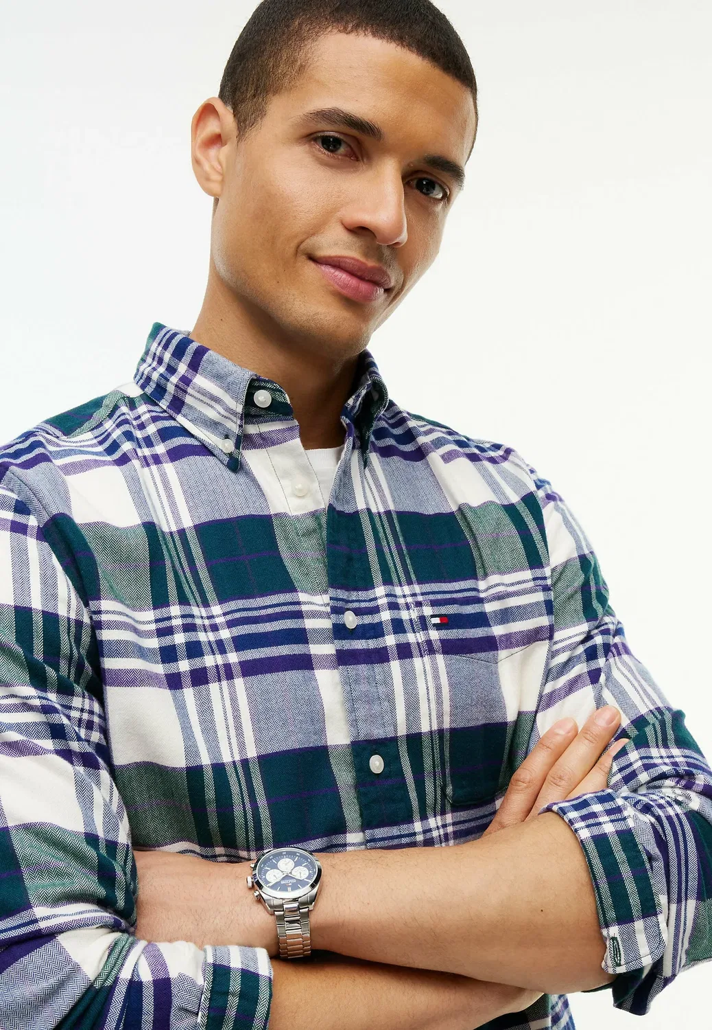 Рубашка Hero flannel tartn chck rf shirt - shirt Tommy Hilfiger, Ornamental Green Check — фото 4