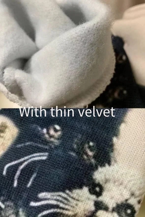 Женский свитер-кардиган оверсайз с принтом, Cat Sweaters, Grey Black Cat — фото 3