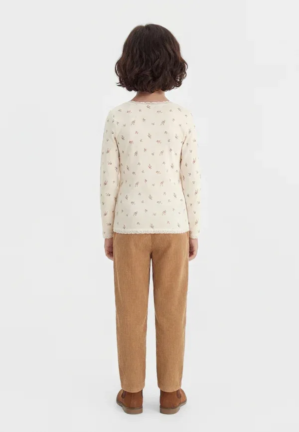 Свитер шерстяной с цветочным принтом Long sleeved merino wool Name It, Snow White, белый — фото 2