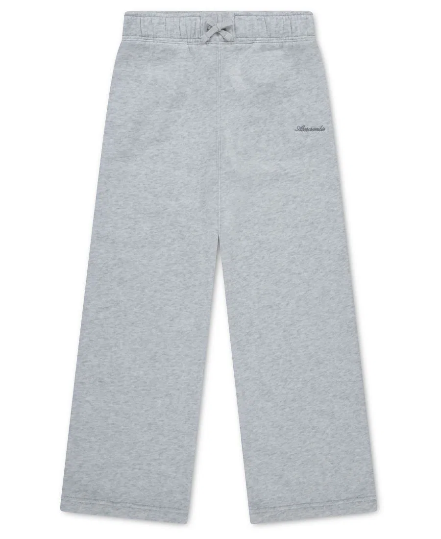 Штаны свободного кроя с принтом Wide Leg Fleece abercrombie kids, Light /Pastel Gray