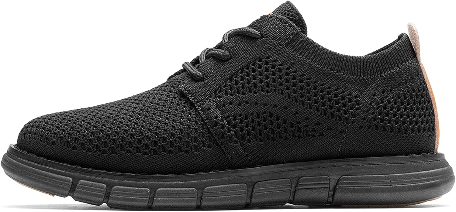 Детские кожаные оксфорды для мальчиков с сеткой Bruno Marc, All Black — фото 3