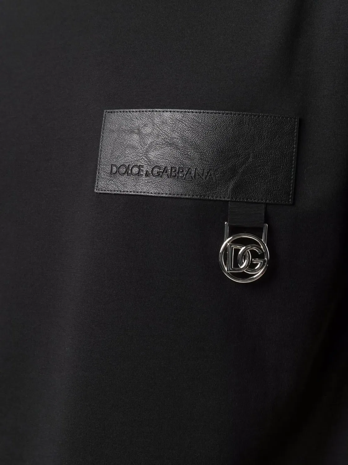 Футболка с логотипной нашивкой, черная Dolce & Gabbana, черный — фото 2