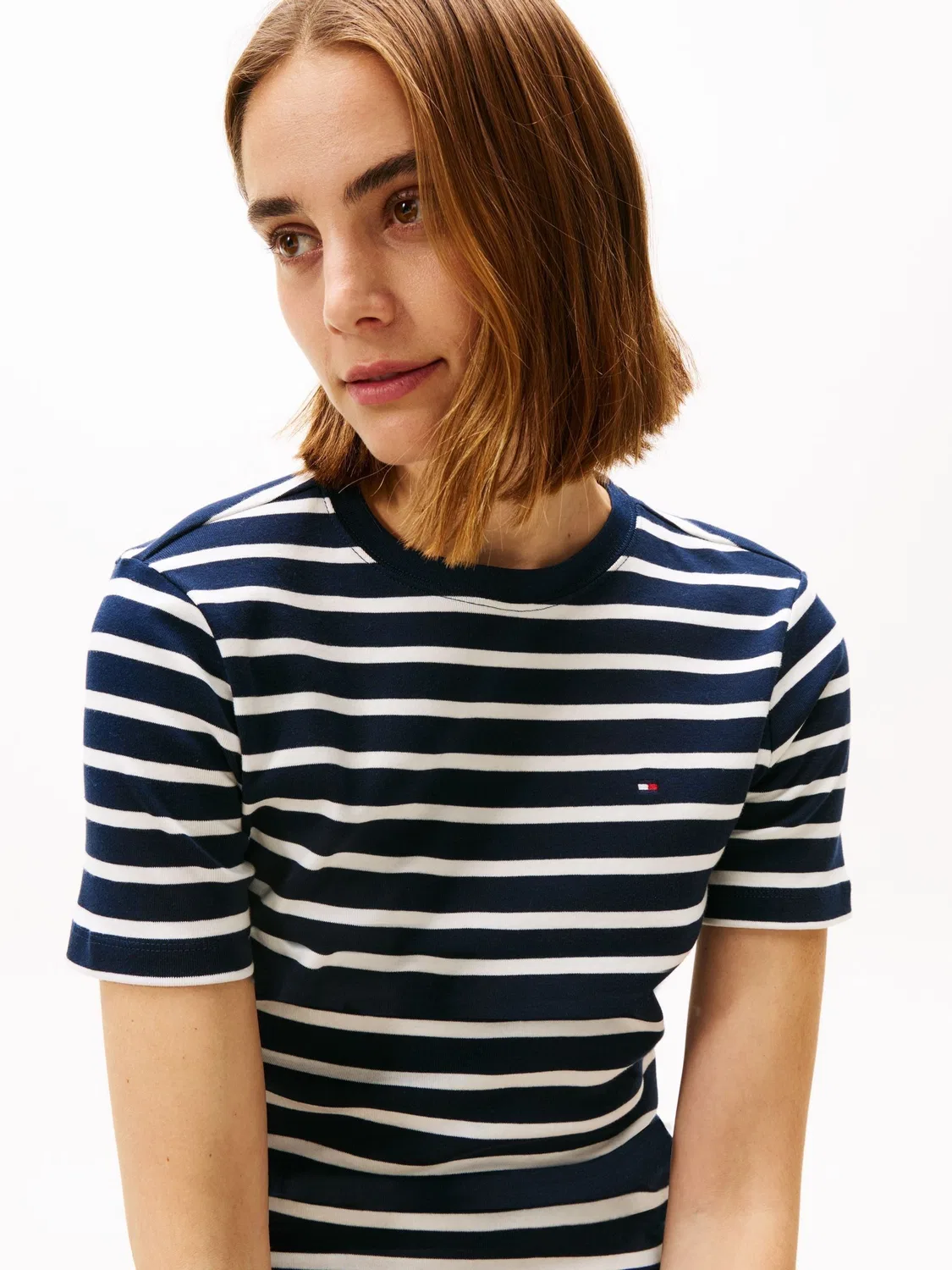 Футболка с круглым вырезом, облегающая Tommy Hilfiger, синий — фото 4