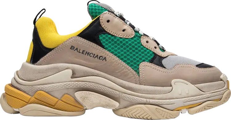 

Кроссовки Balenciaga Triple S Sneaker Green Yellow 2018, зеленый