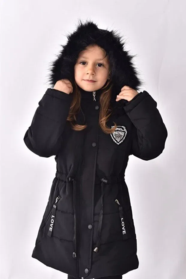 Детский пуховик для девочек водонепроницаемый Öfi Kids, Black