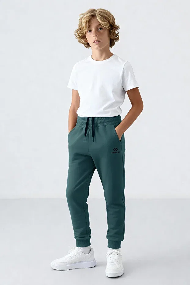 Детские спортивные штаны для мальчиков с манжетами Tommy Life, Forest Green