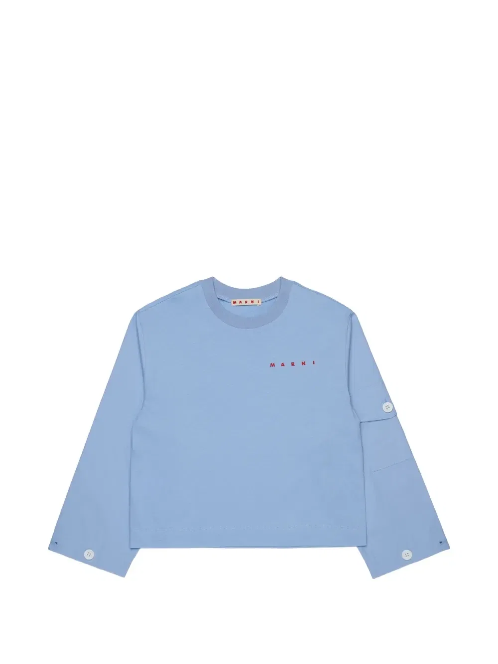 Рубашка с карманом и логотипом Marni Kids, синий