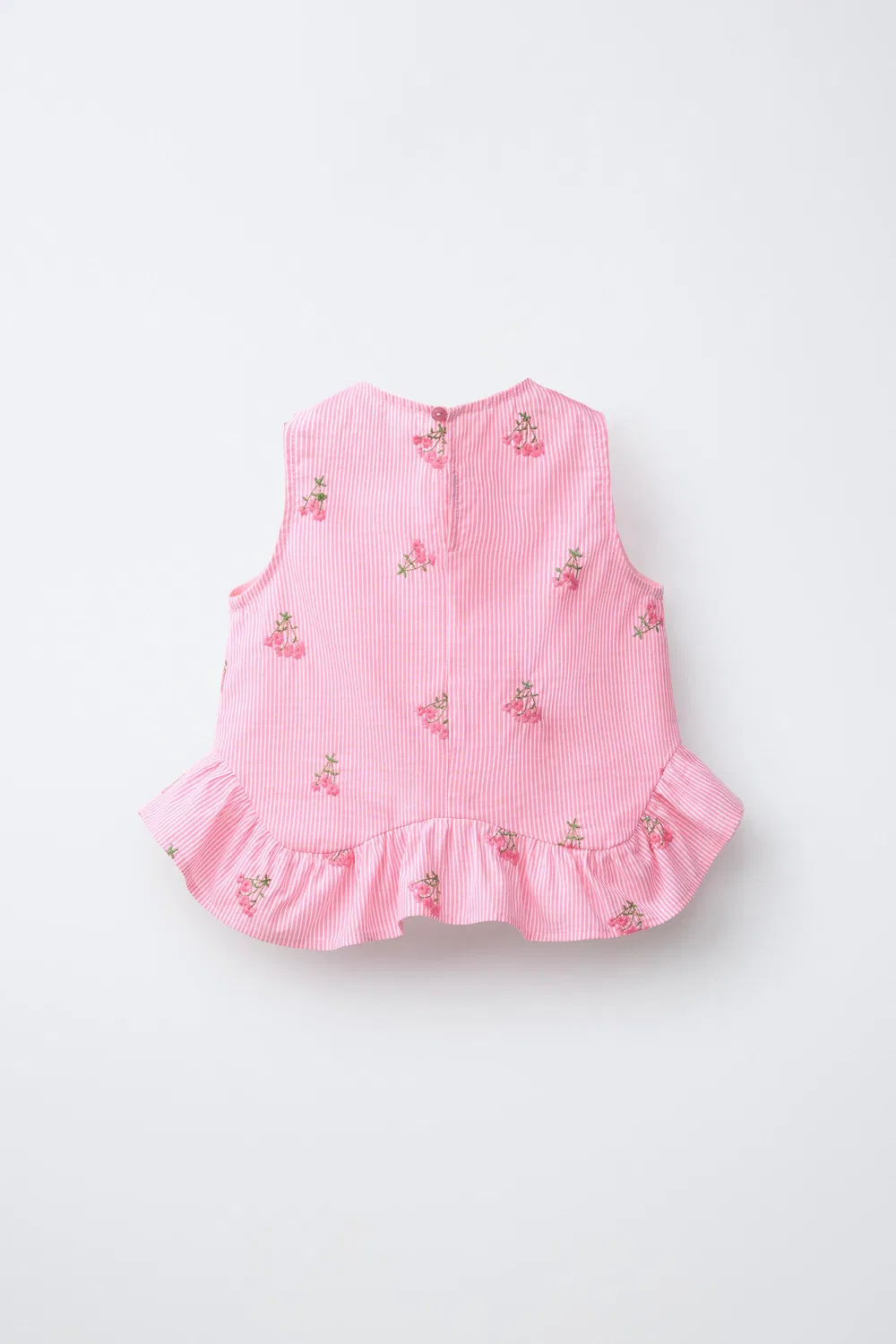 Полосатый топ с цветочной вышивкой ZARA, Pink — фото 2