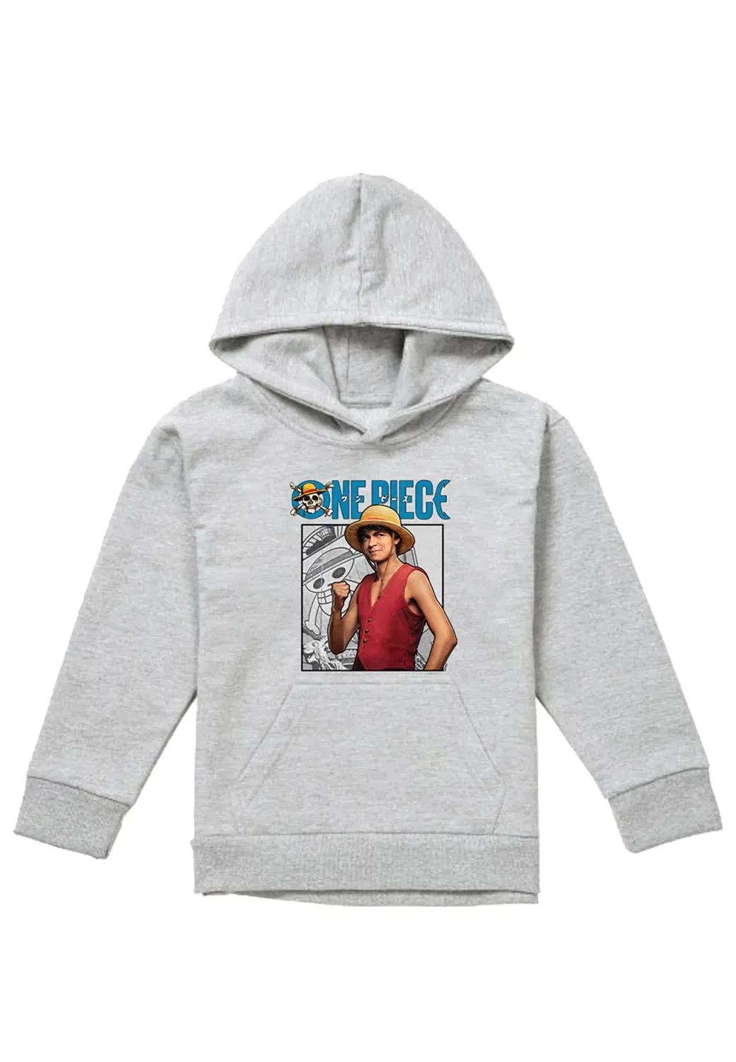 Детский худи One Piece Luffy youth kids, Grey