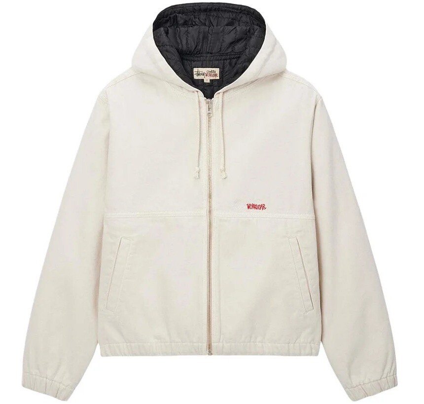 

SS24 Кожаная куртка мужская Stussy, белый