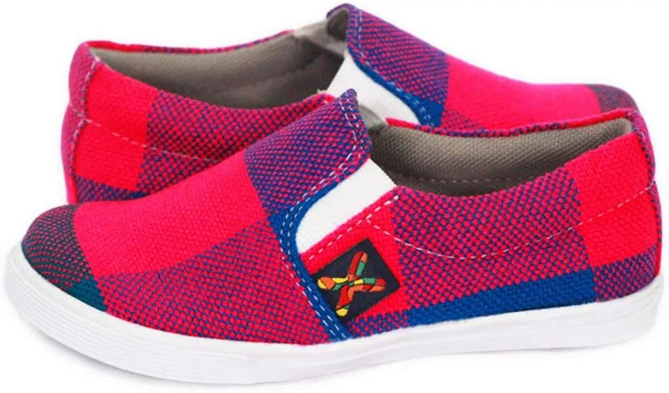 Детские кеды-слипоны из канваса Xibany Original Canvas Slip-On Sneaker, Blue Pink