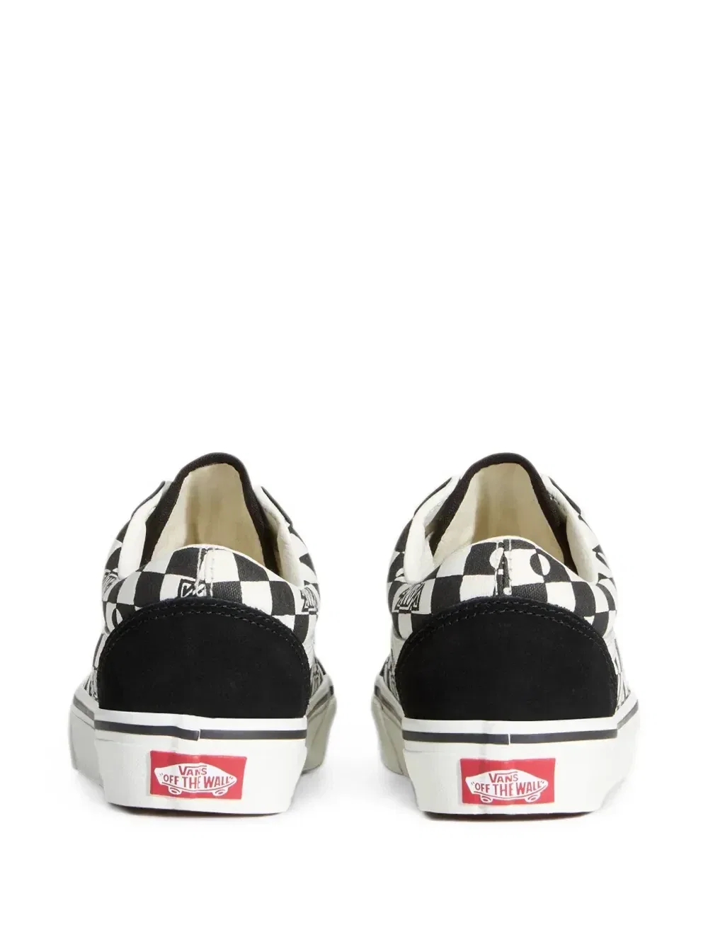 Олдскульные кроссовки в клетку Vans Kids, черный — фото 3