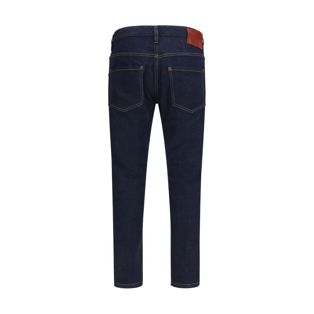 Мужские джинсы зауженного кроя Blue Cotton Slim Fit Jeans Dsquared2, Blue — фото 2