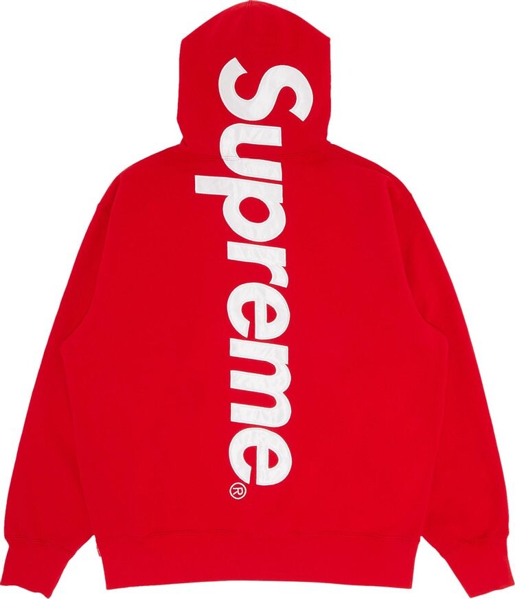 Толстовка Supreme Satin Appliqu  Hooded Sweatshirt 'Red', красный — фото 3