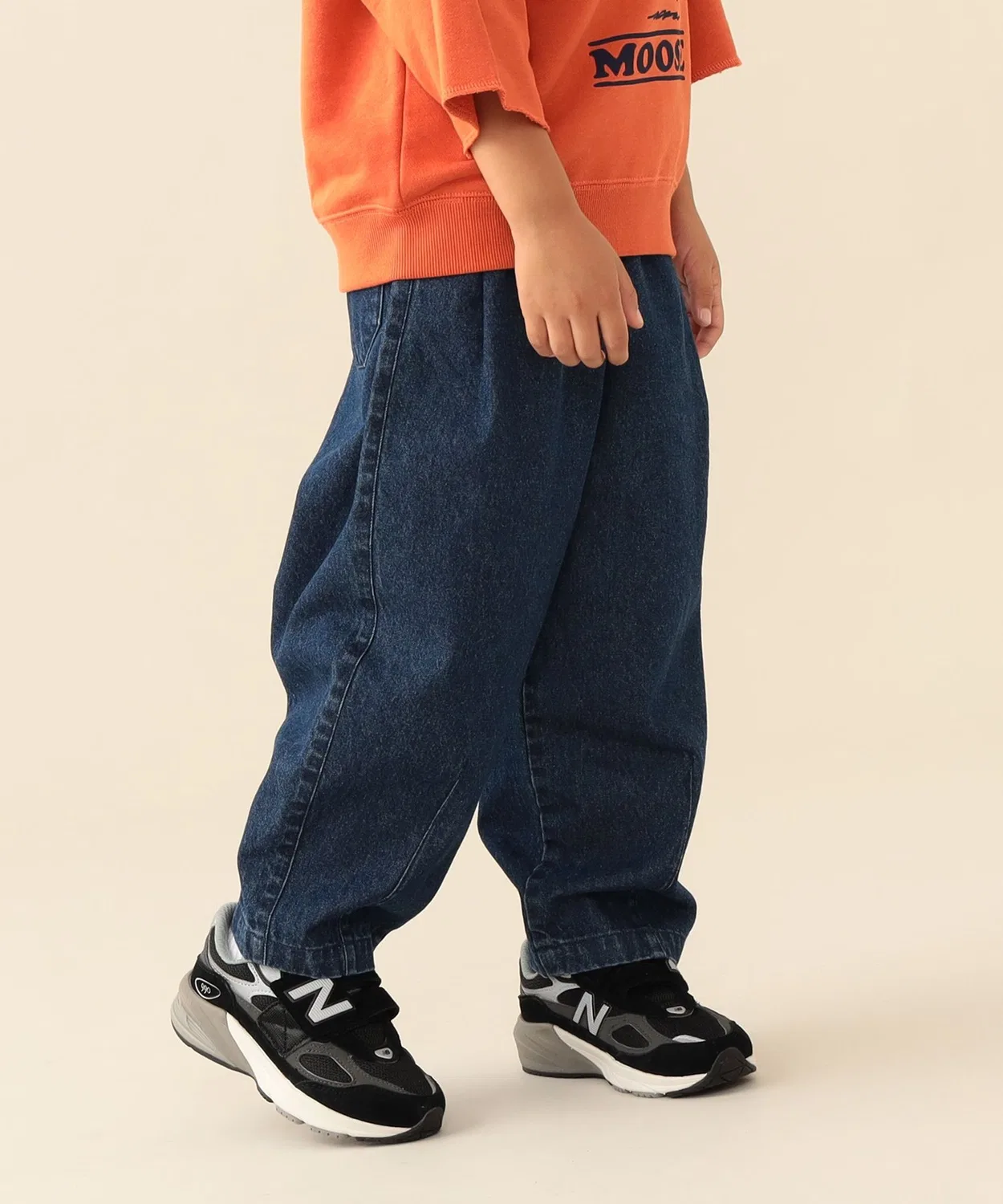 Детские широкие брюки с защипами Balloon 2026FW BEAMS mini, Indigo Blue — фото 2