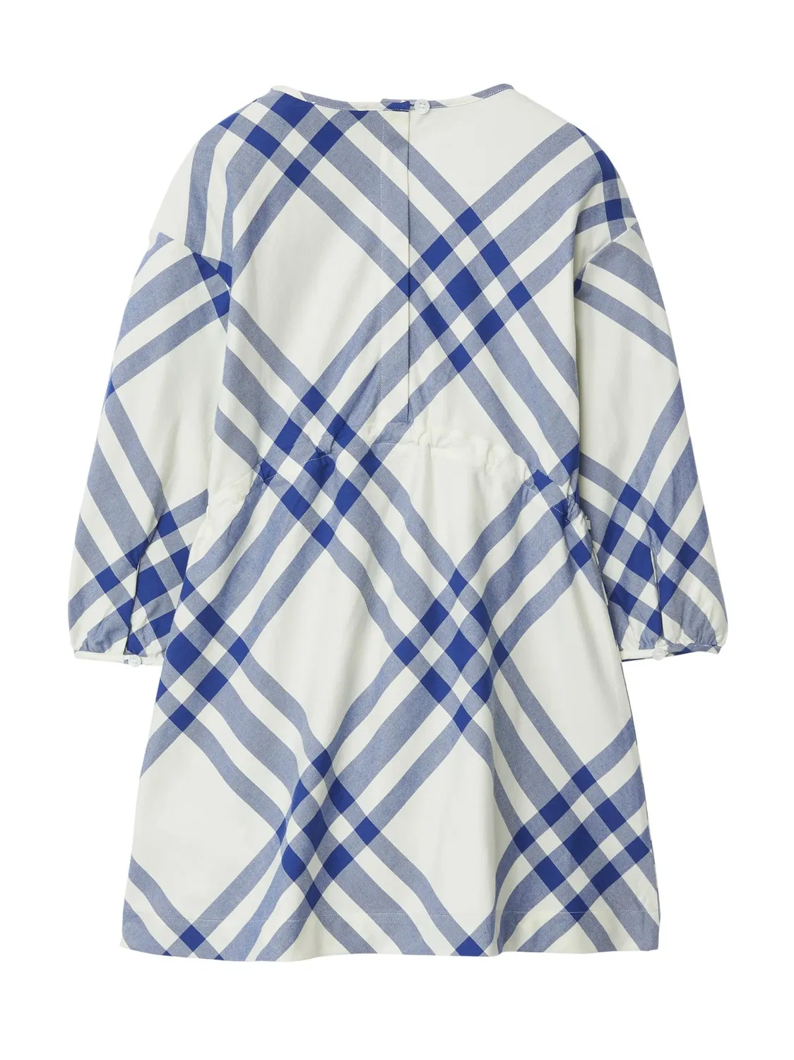 Платье в клетку из хлопка Burberry, белый — фото 2