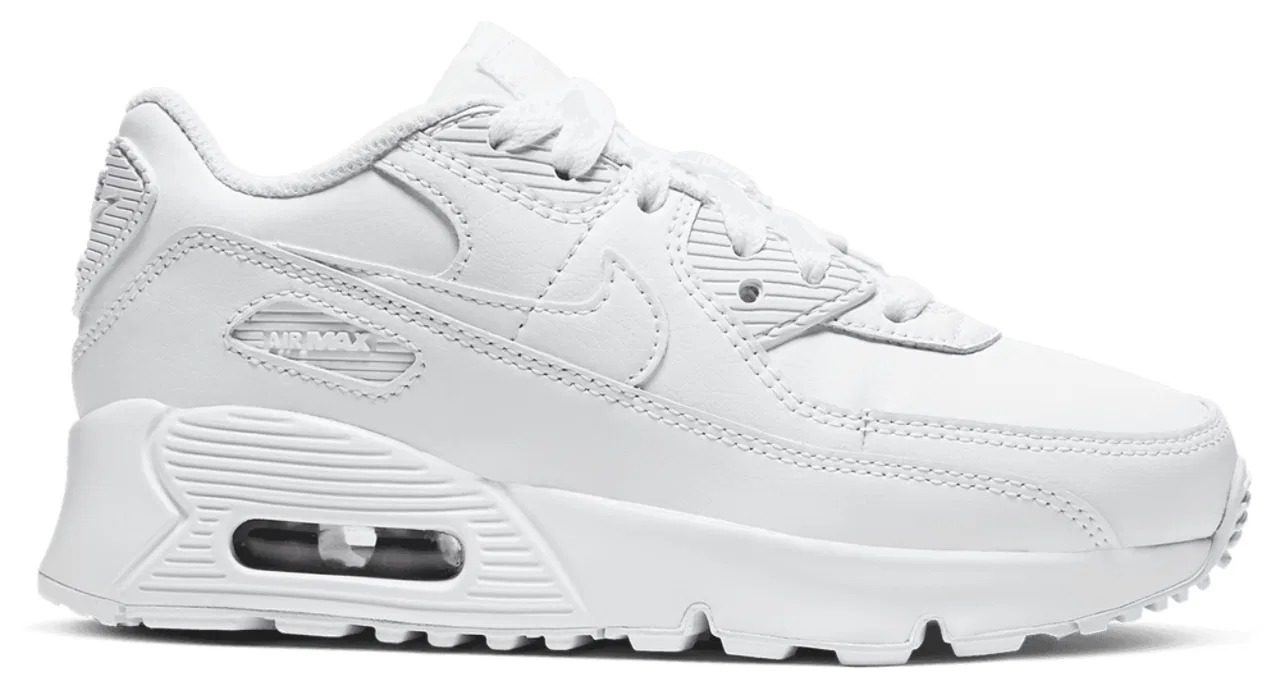Детские кроссовки для мальчиков Air Max 90 Nike, White/White/Metallic Silver