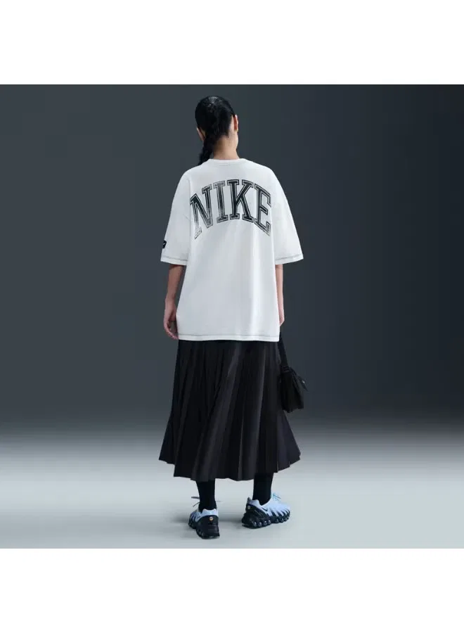 Футболка оверсайз с коротким рукавом с принтом Nike, белый — фото 3