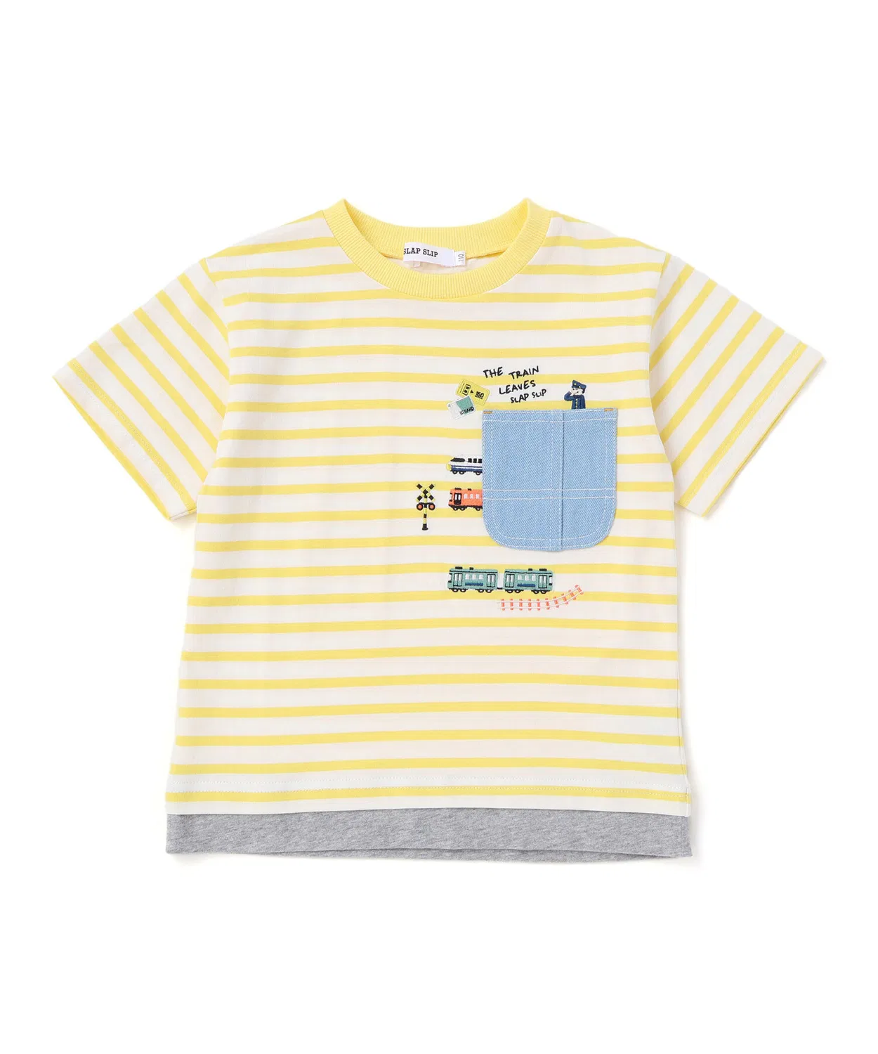 Детская футболка с длинным рукавом модель Denim Pocket Layered SLAP SLIP, Желтая