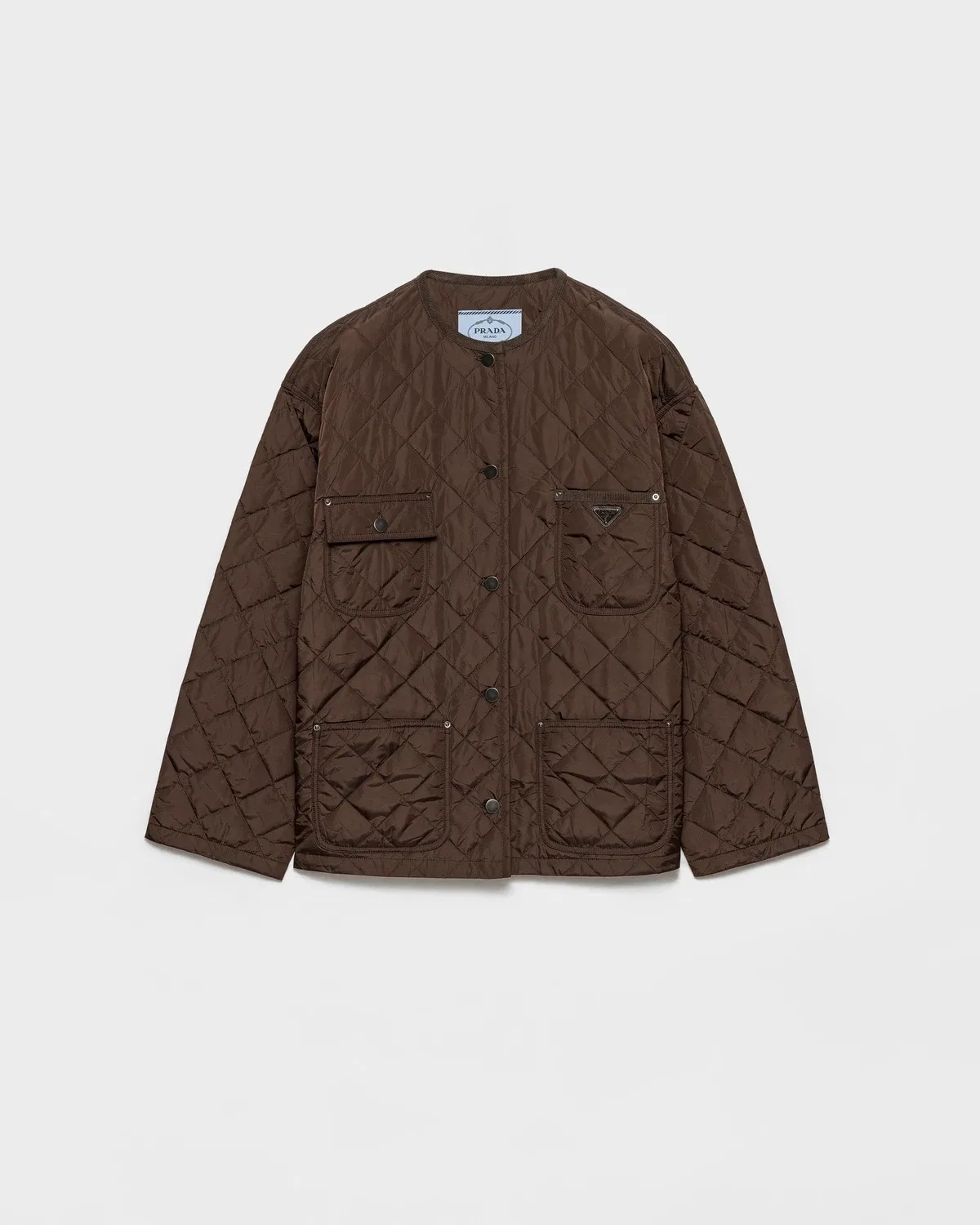 Легкая стеганая куртка Re-Nylon Prada, коричневый