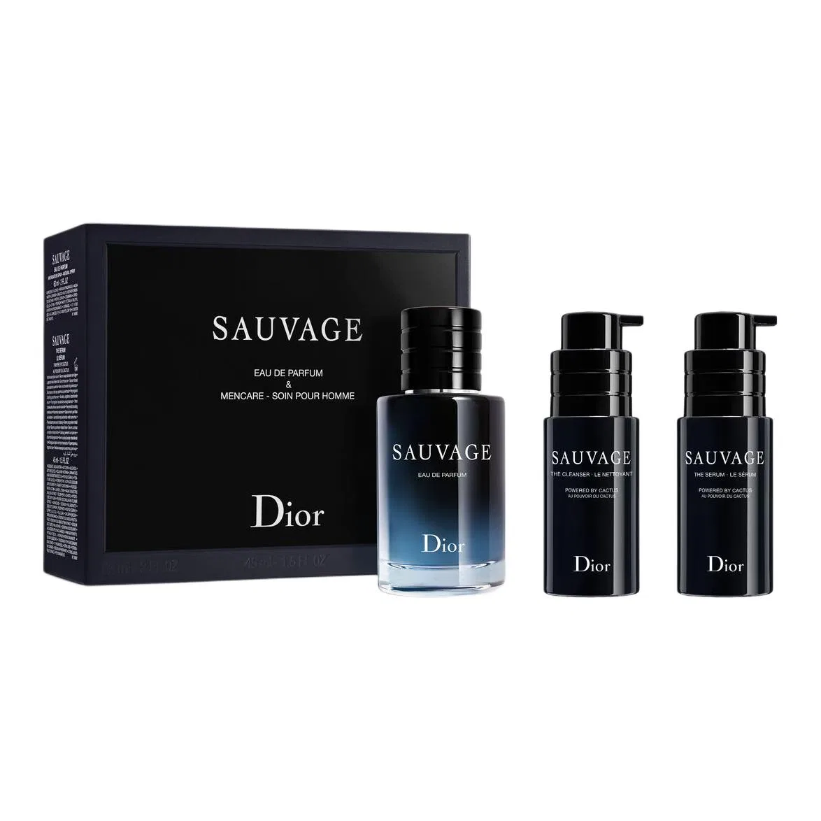 Мужской набор парфюма и ухода Wild с очищающим гелем и эссенцией, DIOR