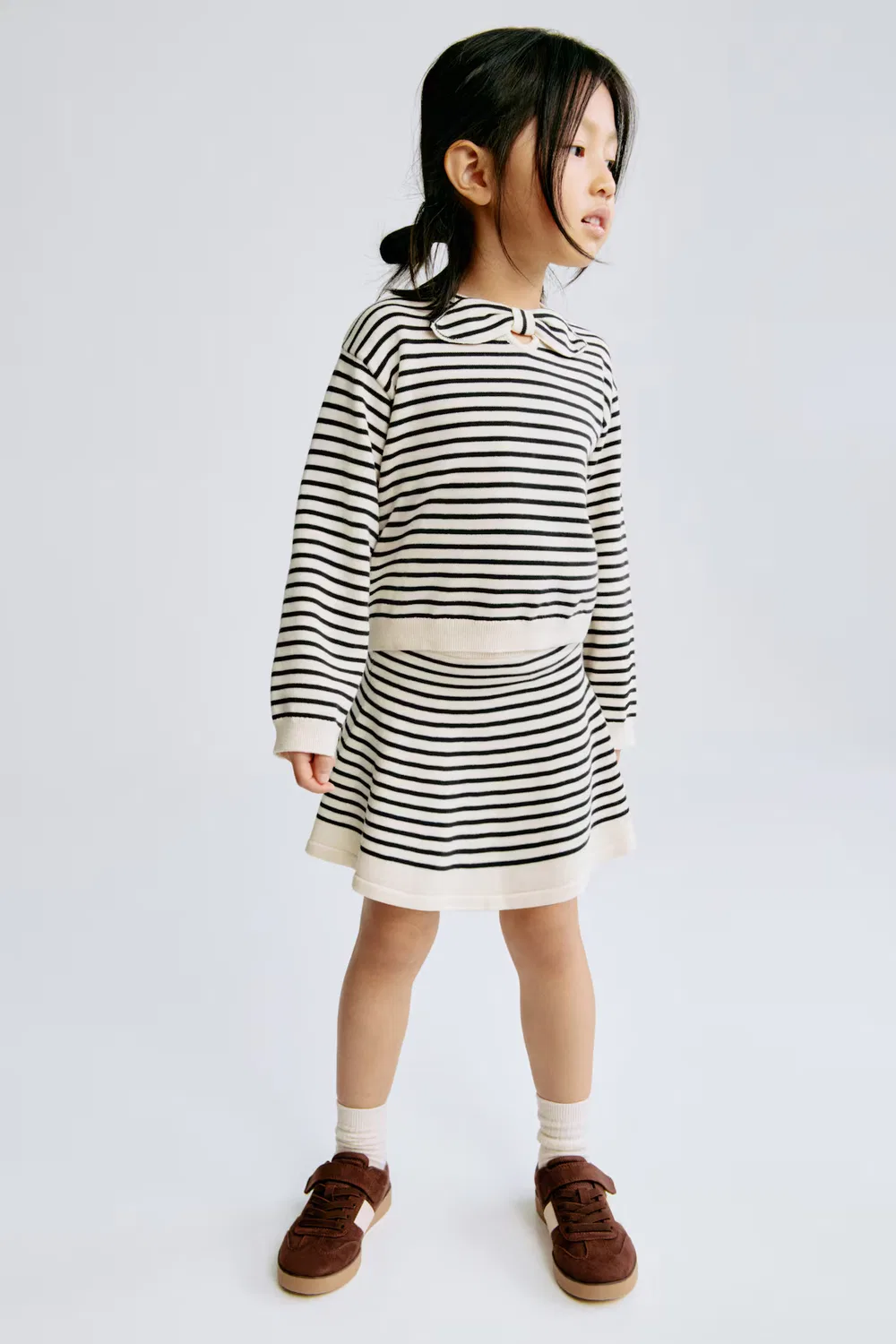 Комплект из двух предметов: свитер и юбка H&M, Hellbeige/Gestreift