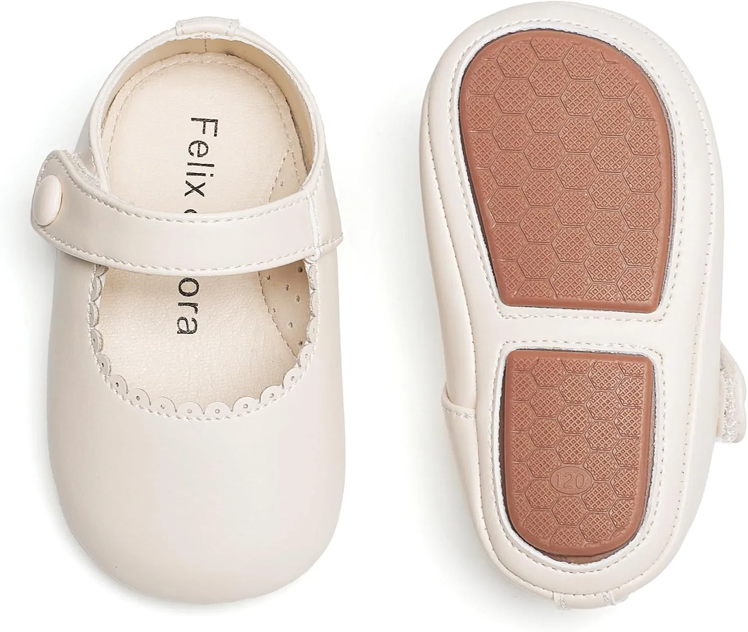 Детские туфли-мокасины с мягкой подошвой для девочек Felix & Flora, Beige