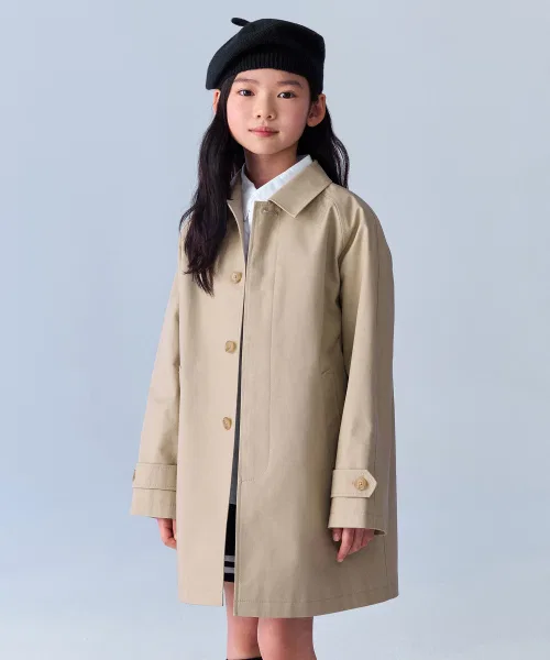 Детский тренчкот из хлопка оверсайз MUSINSA STANDARD KIDS, Beige