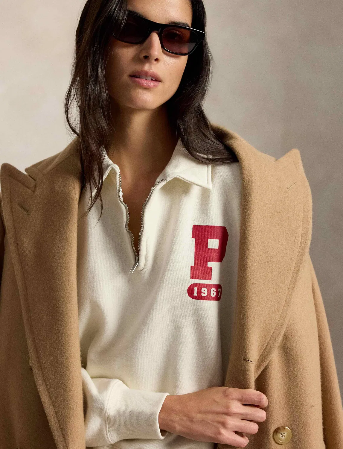Худи с молнией Polo Ralph Lauren, ecru — фото 4