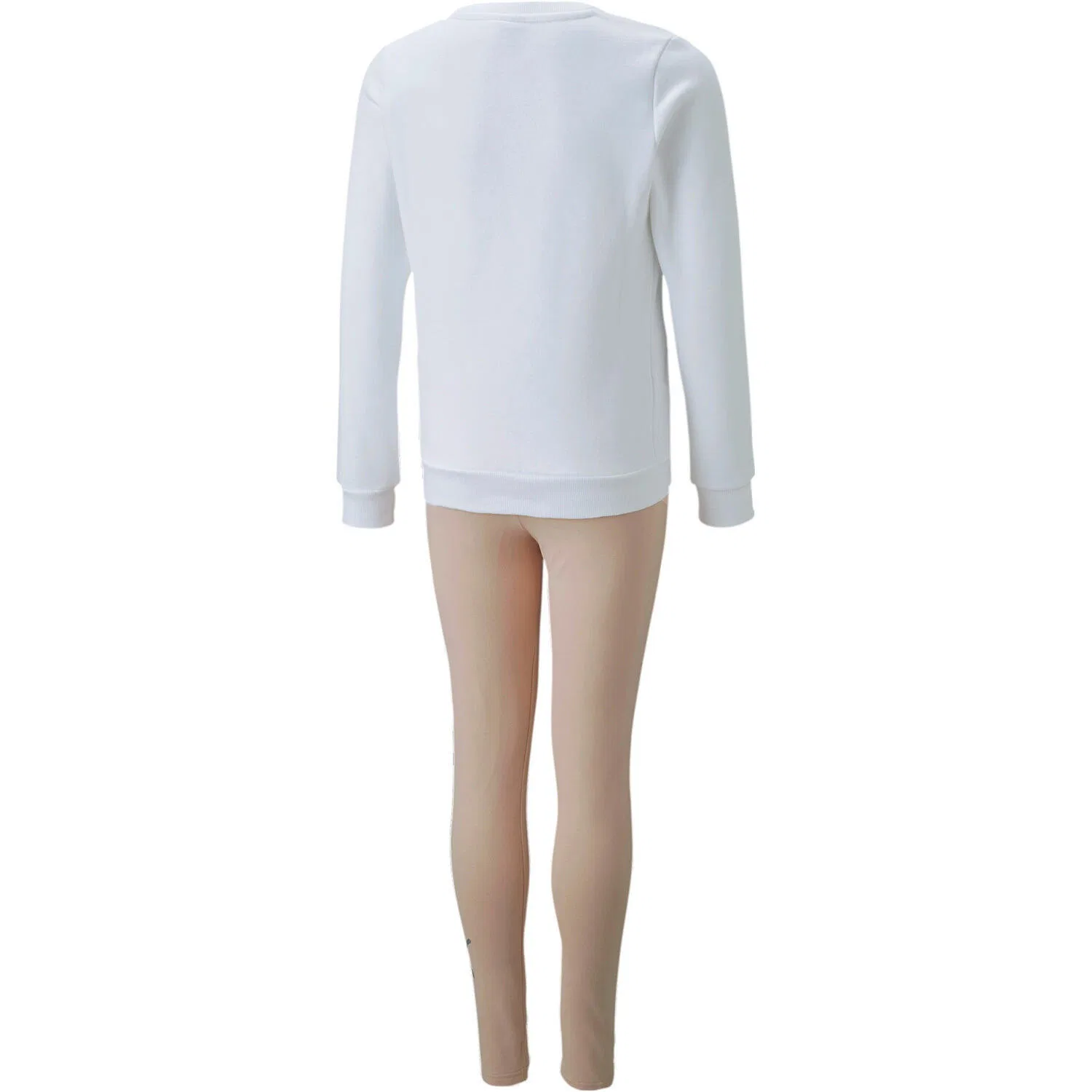 Детский спортивный костюм с логотипом LOGO CREW FL & LEGGINGS SET Puma, Weiss Beige — фото 2