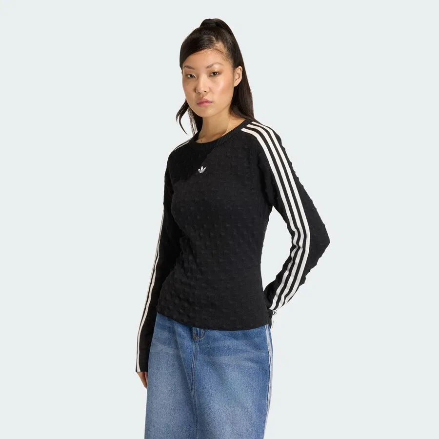 Свитер ADIDAS ORIGINALS 'SOLID SPIKE' черного цвета — фото 3